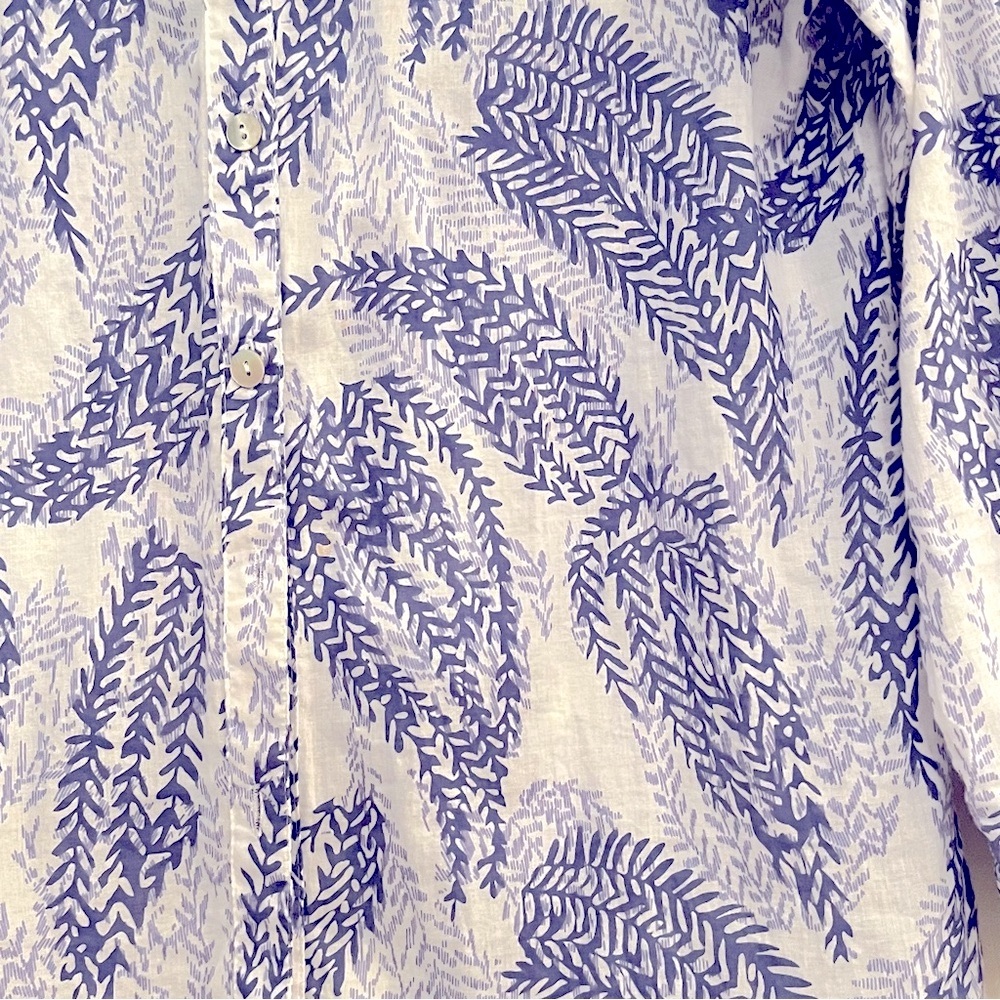 🌸3/$25 Merona Floral Botanical Print Lightweight Button Up Shirt, Blue Size XS - Picture 3 of 11